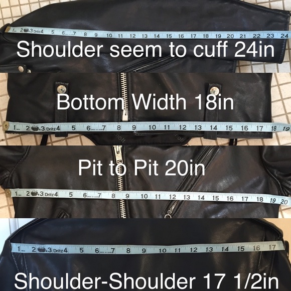 *Vintage* Black Leather Moto Jacket - Picture 7 of 7